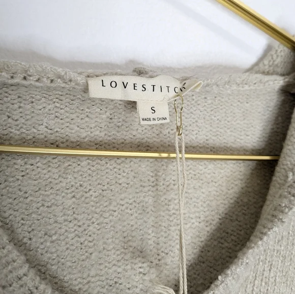 NWT Lovestitch Small Cream Cozy Hooded Pullover Sweater - Picture 3 of 10